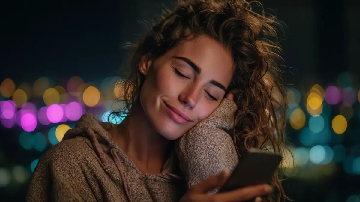 Young woman testing best nsfw ai chatbot app on her smartphone