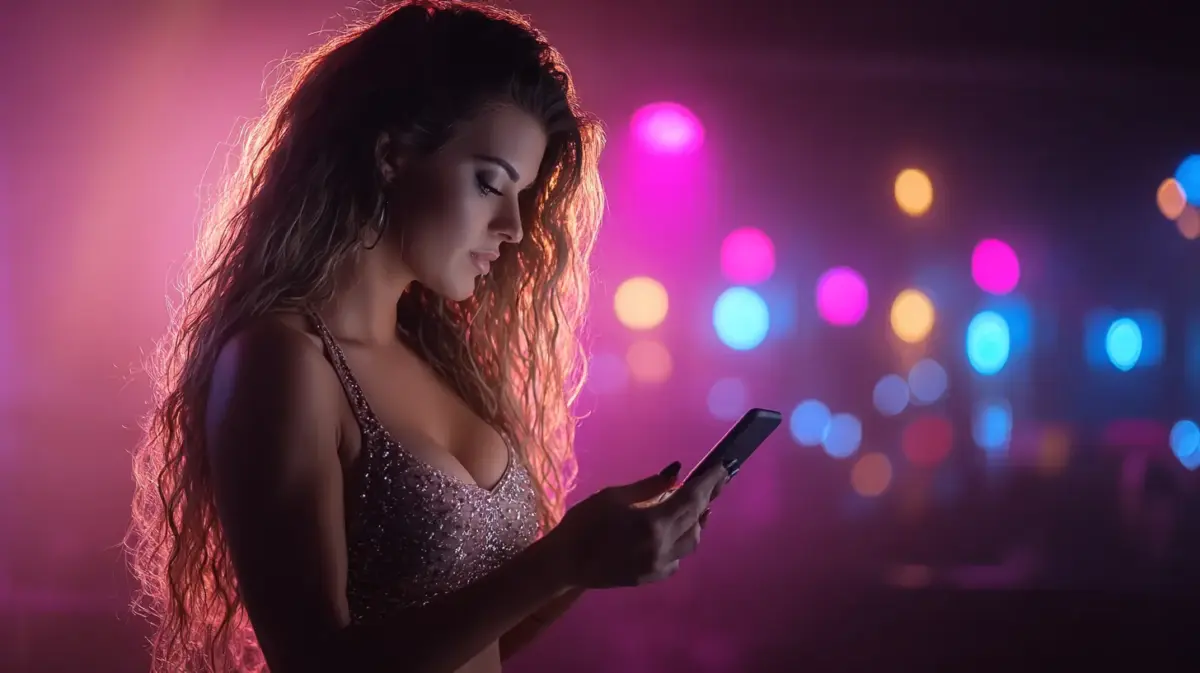 Woman browsing ai romance chatbot on her phone