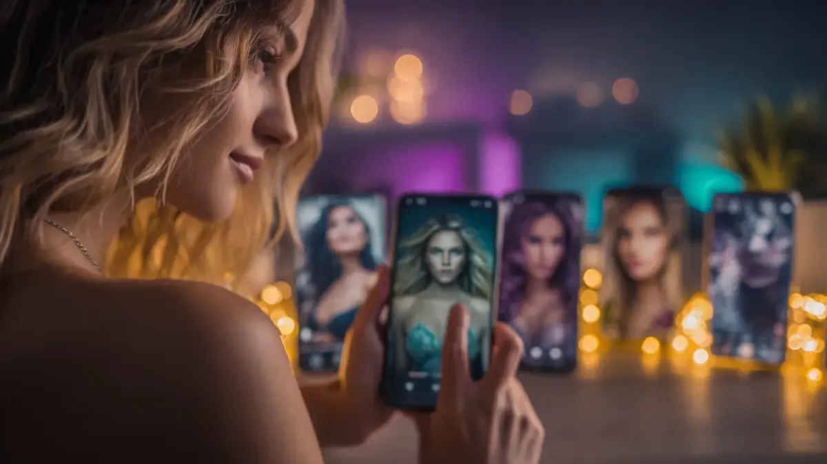 Person exploring talk to ai girlfriend features on their phone