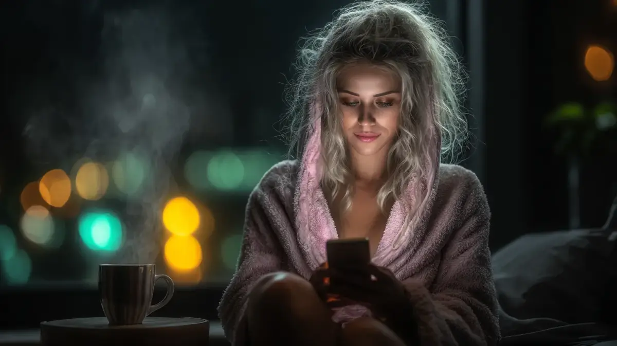 Woman browsing ai girlfriend generator on her phone