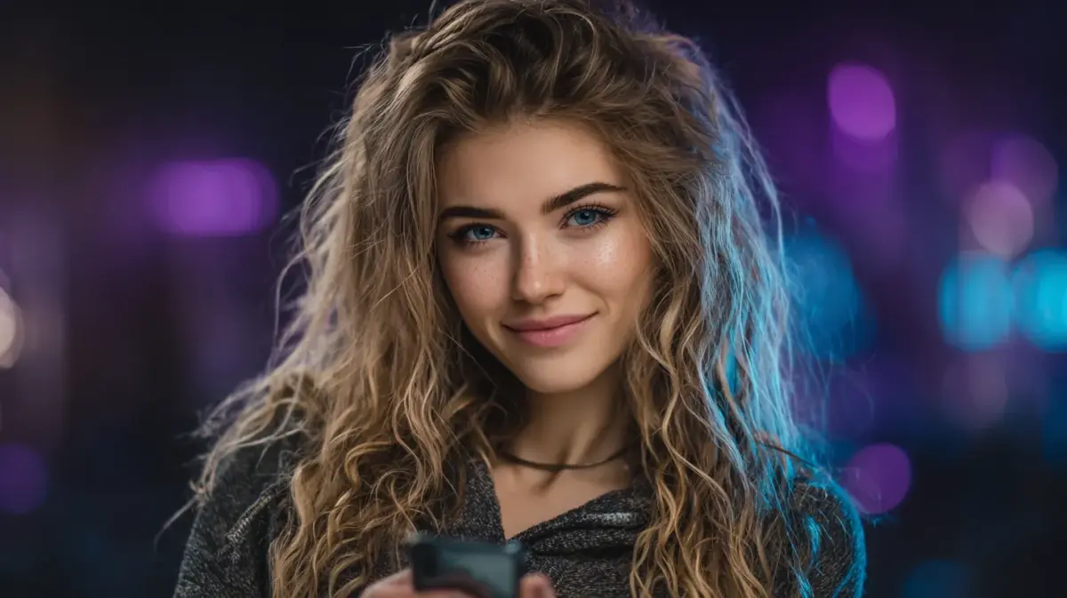 Woman browsing Swipey AI review on her phone