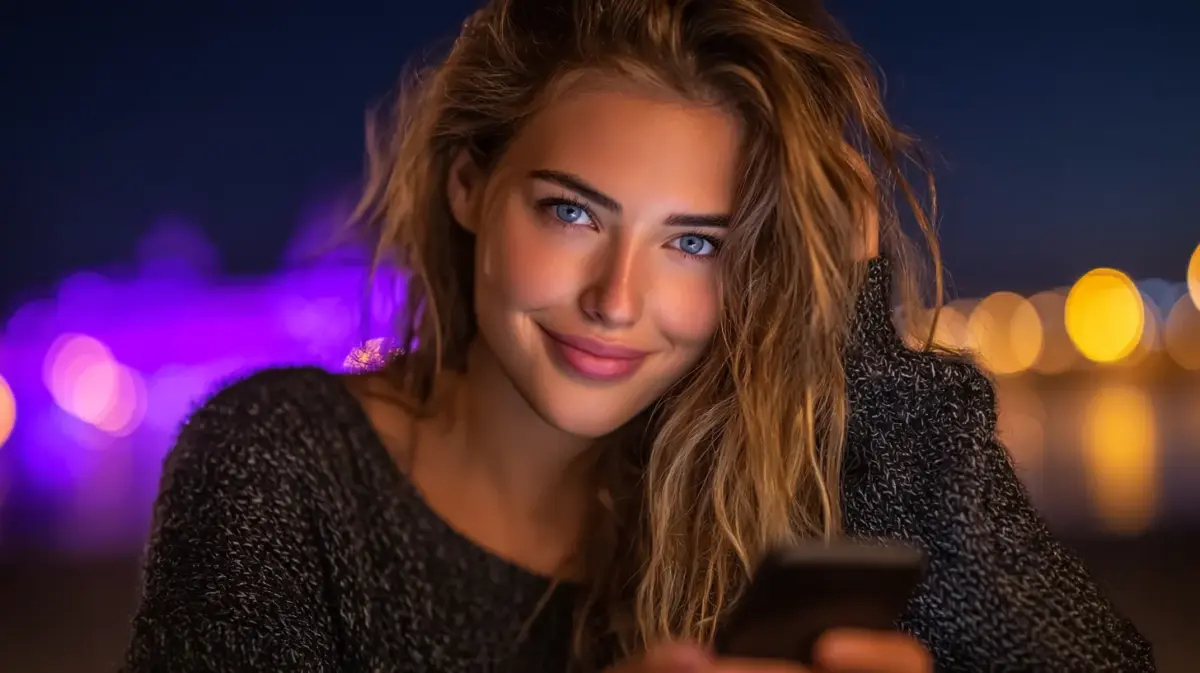 Young woman testing nomi ai review app on her smartphone
