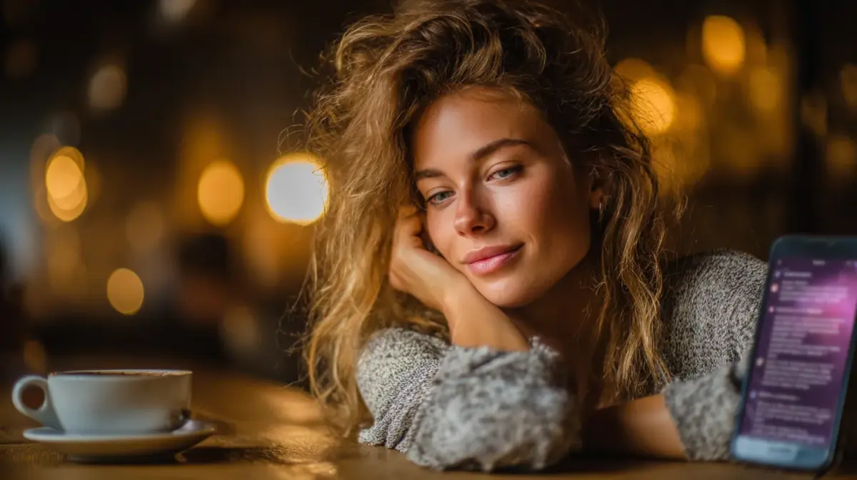 Person exploring mature ai chat features on their phone